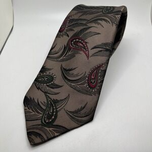 Rohde Royce Paisely & Floral Tie Art to Wear Suit Necktie‎ Polyester-Silk Blend